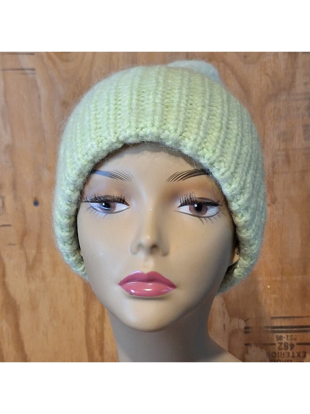 NWT Madewell Beanie Women's OSFM Mohair Wool Blend Key Lime Cuffed Outdoor Cozy